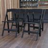Flash Furniture Hercules Series Folding Chair 4 Pack (1000LB Capacity) and Madelyn Folding Card Table(Black)