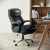 Flash Furniture Hercules Series High-Back Swivel LeatherSoft Office Chair, Ergonomic Executive Chair with Headrest and Adjustable Height, Brown(Black)