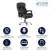 Flash Furniture Hercules Series High-Back Swivel LeatherSoft Office Chair, Ergonomic Executive Chair with Headrest and Adjustable Height, Brown(Black)