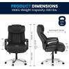 Flash Furniture Hercules Series High-Back Swivel LeatherSoft Office Chair, Ergonomic Executive Chair with Headrest and Adjustable Height, Brown(Black)