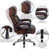 Flash Furniture Hercules Series High-Back Swivel LeatherSoft Office Chair, Ergonomic Executive Chair with Headrest and Adjustable Height, Brown(Brown)