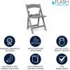 Flash Furniture Hercules Series Kids Padded Folding Chairs for Children, Children’s Event Seats with 264-lb. Static Weight Capacity, Set of 10, White(Grey)