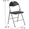 Flash Furniture Hercules Series Metal Folding Chairs with Carrying Handle, Vinyl Upholstered Padded Event Chair, Set of 4, Black(1 Pack)