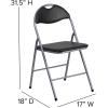 Flash Furniture Hercules Series Metal Folding Chairs with Carrying Handle, Vinyl Upholstered Padded Event Chair, Set of 4, Black(Set of 2)