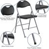 Flash Furniture Hercules Series Metal Folding Chairs with Carrying Handle, Vinyl Upholstered Padded Event Chair, Set of 4, Black(Set of 2)