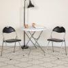 Flash Furniture Hercules Series Metal Folding Chairs with Carrying Handle, Vinyl Upholstered Padded Event Chair, Set of 4, Black(Set of 2)