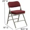 Flash Furniture Hercules Series Metal Folding Chairs with Cushioned Seat, Fabric Upholstered Event Chairs with 300-lb. Static Weight Capacity, Set of 4, Gray(Burgundy Fabric/Gray Frame)