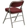 Flash Furniture Hercules Series Metal Folding Chairs with Cushioned Seat, Fabric Upholstered Event Chairs with 300-lb. Static Weight Capacity, Set of 4, Gray(Burgundy Fabric/Gray Frame)