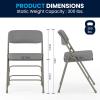 Flash Furniture Hercules Series Metal Folding Chairs with Cushioned Seat, Fabric Upholstered Event Chairs with 300-lb. Static Weight Capacity, Set of 4, Gray(Gray Fabric/Gray Frame)