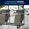 Flash Furniture Hercules Series Metal Folding Chairs with Cushioned Seat, Fabric Upholstered Event Chairs with 300-lb. Static Weight Capacity, Set of 4, Gray(Gray Fabric/Gray Frame)