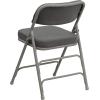 Flash Furniture Hercules Series Metal Folding Chairs with Padded Seats | Set of 4 Gray Metal Folding Chairs & Madelyn Folding Card Table – Black Foldable Card Table Square(Gray Fabric/Gray Frame)