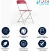 Flash Furniture Hercules Series Plastic Folding Chair – White – 6 Pack 650LB Weight Capacity & Elon 6-Foot Bi-Fold Granite White Plastic Banquet and Event Folding Table(Red)