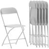 Flash Furniture Hercules Series Plastic Folding Chair – White – 6 Pack 650LB Weight Capacity & Elon 6-Foot Bi-Fold Granite White Plastic Banquet and Event Folding Table(White)