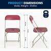 Flash Furniture Hercules Series Plastic Folding Chair – White – 6 Pack 650LB Weight Capacity & Elon 6-Foot Bi-Fold Granite White Plastic Banquet and Event Folding Table(Red)