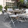 Flash Furniture Hercules Series Plastic Folding Chair – White – 6 Pack 650LB Weight Capacity & Elon 6-Foot Bi-Fold Granite White Plastic Banquet and Event Folding Table(White)
