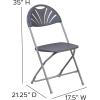 Flash Furniture Hercules Series Plastic Folding Chairs with Carrying Handle, Lightweight Commercial Event Seats 650-lb. Static Weight Capacity, Set of 8, White(Charcoal)