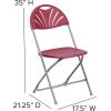 Flash Furniture Hercules Series Plastic Folding Chairs with Carrying Handle, Lightweight Commercial Event Seats 650-lb. Static Weight Capacity, Set of 8, White(Burgundy)