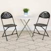 Flash Furniture Hercules Series Plastic Folding Chairs with Carrying Handle, Lightweight Commercial Event Seats 650-lb. Static Weight Capacity, Set of 8, White(Black)
