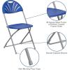 Flash Furniture Hercules Series Plastic Folding Chairs with Carrying Handle, Lightweight Commercial Event Seats 650-lb. Static Weight Capacity, Set of 8, White(Blue)