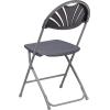 Flash Furniture Hercules Series Plastic Folding Chairs with Carrying Handle, Lightweight Commercial Event Seats 650-lb. Static Weight Capacity, Set of 8, White(Charcoal)