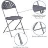 Flash Furniture Hercules Series Plastic Folding Chairs with Carrying Handle, Lightweight Commercial Event Seats 650-lb. Static Weight Capacity, Set of 8, White(Charcoal)