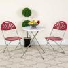 Flash Furniture Hercules Series Plastic Folding Chairs with Carrying Handle, Lightweight Commercial Event Seats 650-lb. Static Weight Capacity, Set of 8, White(Burgundy)