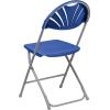 Flash Furniture Hercules Series Plastic Folding Chairs with Carrying Handle, Lightweight Commercial Event Seats 650-lb. Static Weight Capacity, Set of 8, White(Blue)