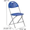 Flash Furniture Hercules Series Plastic Folding Chairs with Carrying Handle, Lightweight Commercial Event Seats 650-lb. Static Weight Capacity, Set of 8, White(Blue)