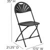 Flash Furniture Hercules Series Plastic Folding Chairs with Carrying Handle, Lightweight Commercial Event Seats 650-lb. Static Weight Capacity, Set of 8, White(Black)