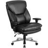 Flash Furniture Hercules Series Swivel Office Chair with Extra Wide Seat, Ergonomic High-Back Executive Chair with Padded Seat and Arms, Black(Black Leathersoft)