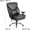 Flash Furniture Hercules Series Swivel Office Chair with Extra Wide Seat, Ergonomic High-Back Executive Chair with Padded Seat and Arms, Black(Black Leathersoft)