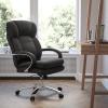 Flash Furniture Hercules Series Swivel Office Chair with Loop Arms, Ergonomic High-Back Executive Chair with Padded Seat and Arms, Black(Black Fabric)