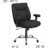 Flash Furniture Hercules Series Swivel Office Chair with Loop Arms, Ergonomic High-Back Executive Chair with Padded Seat and Arms, Black(Black Fabric)