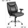 Flash Furniture Hercules Series Swivel Office Chair with Loop Arms, Ergonomic High-Back Executive Chair with Padded Seat and Arms, Black(Black Leathersoft)