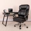 Flash Furniture Hercules Series Swivel Office Chair with Loop Arms, Ergonomic High-Back Executive Chair with Padded Seat and Arms, Black(Black Leathersoft)