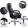 Flash Furniture Hercules Series Swivel Office Chair with Loop Arms, Ergonomic High-Back Executive Chair with Padded Seat and Arms, Black(Black Leathersoft)