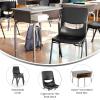 Flash Furniture Hercules Student Desk with Open Front Metal Book Box, Desktop, and Frame and Heavy-Duty Flex Comfort Classroom Stack, Set of 1, Natural Top/Black Chair(Gray Granite Top/Black Chair)