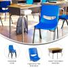 Flash Furniture Hercules Student Desk with Open Front Metal Book Box, Desktop, and Frame and Heavy-Duty Flex Comfort Classroom Stack, Set of 1, Natural Top/Black Chair(Maple Top/Navy Chair)