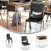 Flash Furniture Hercules Student Desk with Open Front Metal Book Box, Desktop, and Frame and Heavy-Duty Flex Comfort Classroom Stack, Set of 1, Natural Top/Black Chair(Walnut Top/Black Chair)