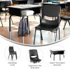 Flash Furniture Hercules Student Desk with Open Front Metal Book Box, Desktop, and Frame and Heavy-Duty Flex Comfort Classroom Stack, Set of 1, Natural Top/Black Chair(Gray Top/Black Chair)