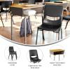 Flash Furniture Hercules Student Desk with Open Front Metal Book Box, Desktop, and Frame and Heavy-Duty Flex Comfort Classroom Stack, Set of 1, Natural Top/Black Chair(Maple Top/Black Chair)