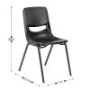 Flash Furniture Hercules Student Desk with Open Front Metal Book Box, Desktop, and Frame and Heavy-Duty Flex Comfort Classroom Stack, Set of 1, Natural Top/Black Chair(Gray Top/Black Chair)