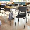Flash Furniture Hercules Student Desk with Open Front Metal Book Box, Desktop, and Frame and Heavy-Duty Flex Comfort Classroom Stack, Set of 1, Natural Top/Black Chair(Maple Top/Black Chair)