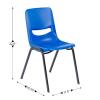 Flash Furniture Hercules Student Desk with Open Front Metal Book Box, Desktop, and Frame and Heavy-Duty Flex Comfort Classroom Stack, Set of 1, Natural Top/Black Chair(Natural Top/Navy Chair)