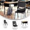 Flash Furniture Hercules Student Desk with Open Front Metal Book Box, Desktop, and Frame and Heavy-Duty Flex Comfort Classroom Stack, Set of 1, Natural Top/Black Chair(Natural Top/Black Chair)