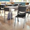Flash Furniture Hercules Student Desk with Open Front Metal Book Box, Desktop, and Frame and Heavy-Duty Flex Comfort Classroom Stack, Set of 1, Natural Top/Black Chair(Gray Granite Top/Black Chair)