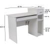 Flash Furniture Highland Park White Computer Desk with Shelves and Drawer(White)