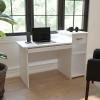 Flash Furniture Highland Park White Computer Desk with Shelves and Drawer(White)