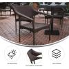 Flash Furniture Jace Commercial Grade Stacking, Weather PE Rattan Wicker Patio Dining Chair, Set of 1, Natural(Espresso)