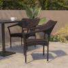 Flash Furniture Jace Commercial Grade Stacking, Weather PE Rattan Wicker Patio Dining Chair, Set of 1, Natural(Espresso)
